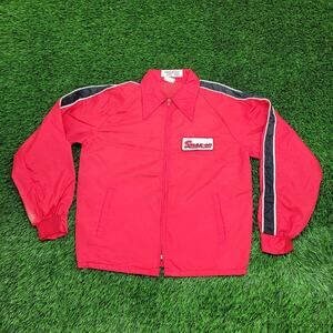 Vintage 80s Snap-On-Tools Jacket Medium 21x26 Red USA